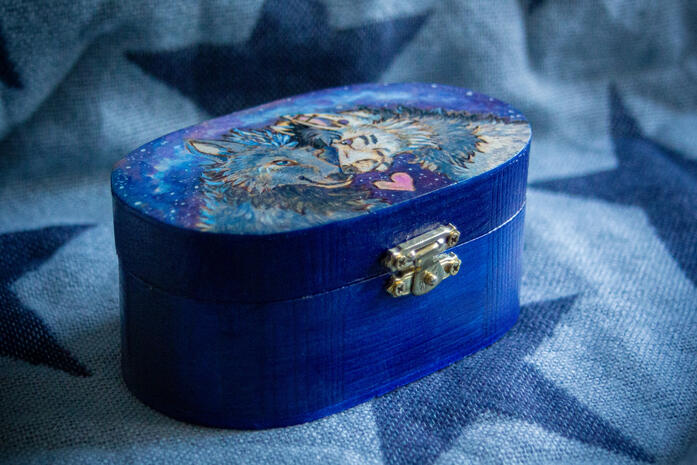 It's our day- pyrography on wooden box