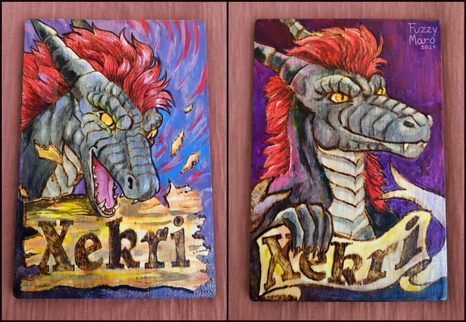 Xekri- pyrography badge