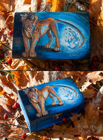 Burned and painted box